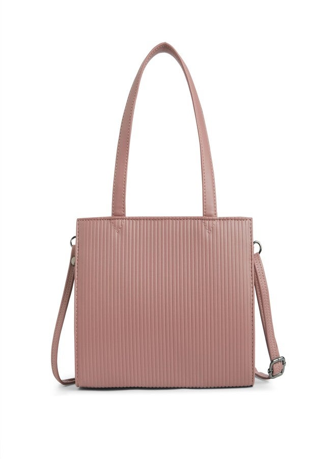 كابريس حقيبة كابريس بليك الصغيرة للنساء ذات جيوب متعددة، وحزام قابل للتعديل والفصل | حقيبة متعددة الاستخدامات للكتف، أو كروس بودي، أو للحمل باليد، مناسبة للعمل والسفر والاستخدام اليومي (لون وردي فاتح) - Image 5